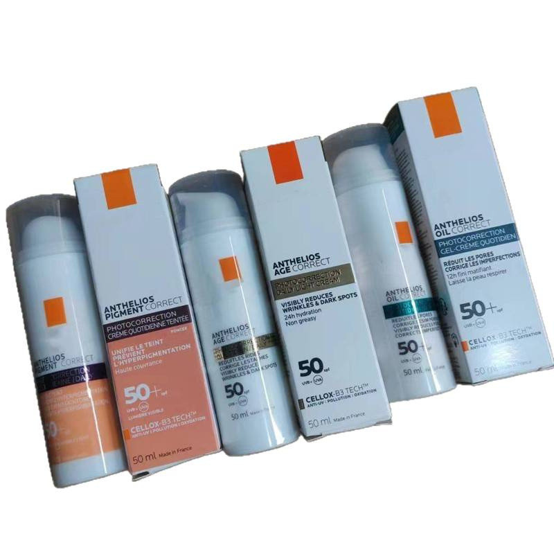 Hose Ready Stock Face Hot Sale Oil Control 50ml Oil Skin spf50+day Green Fragrance Label Matte Blue No Label