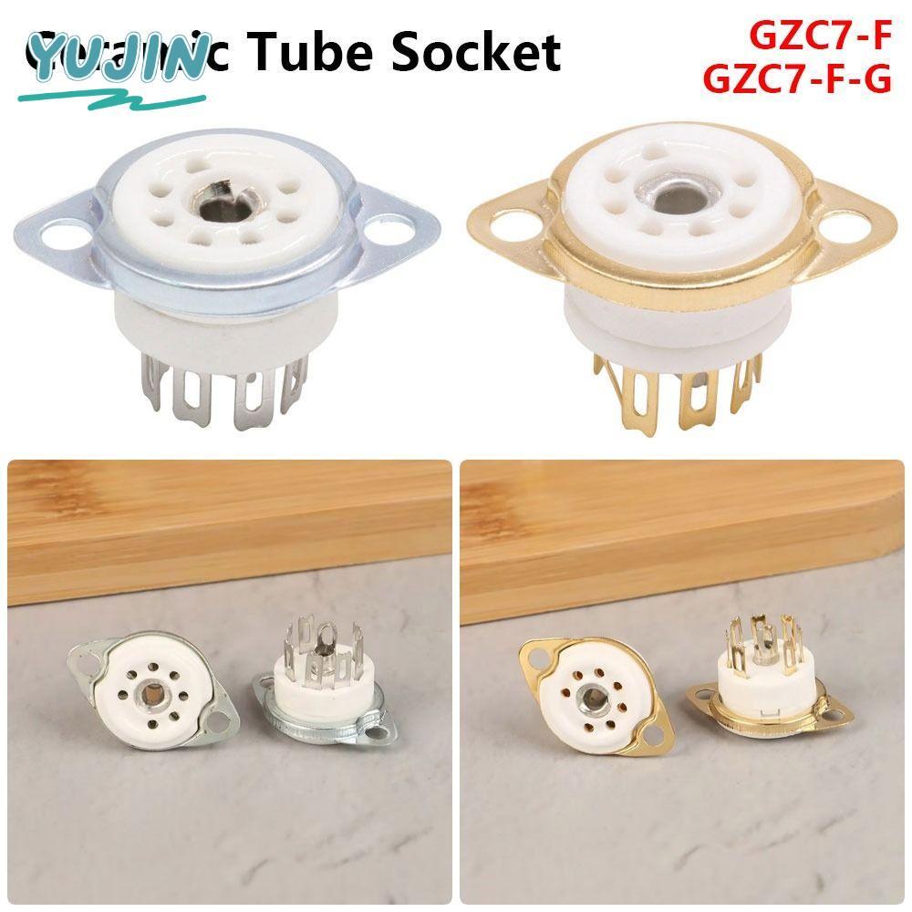 YUJIN 1 ชิ้นฐานวาล์ว, Tin-Plated DIY ซ็อกเก็ตหลอดเซรามิค,ทนทาน PCB Mount 7Pin B7G GZC7-FG สําหรับ EA