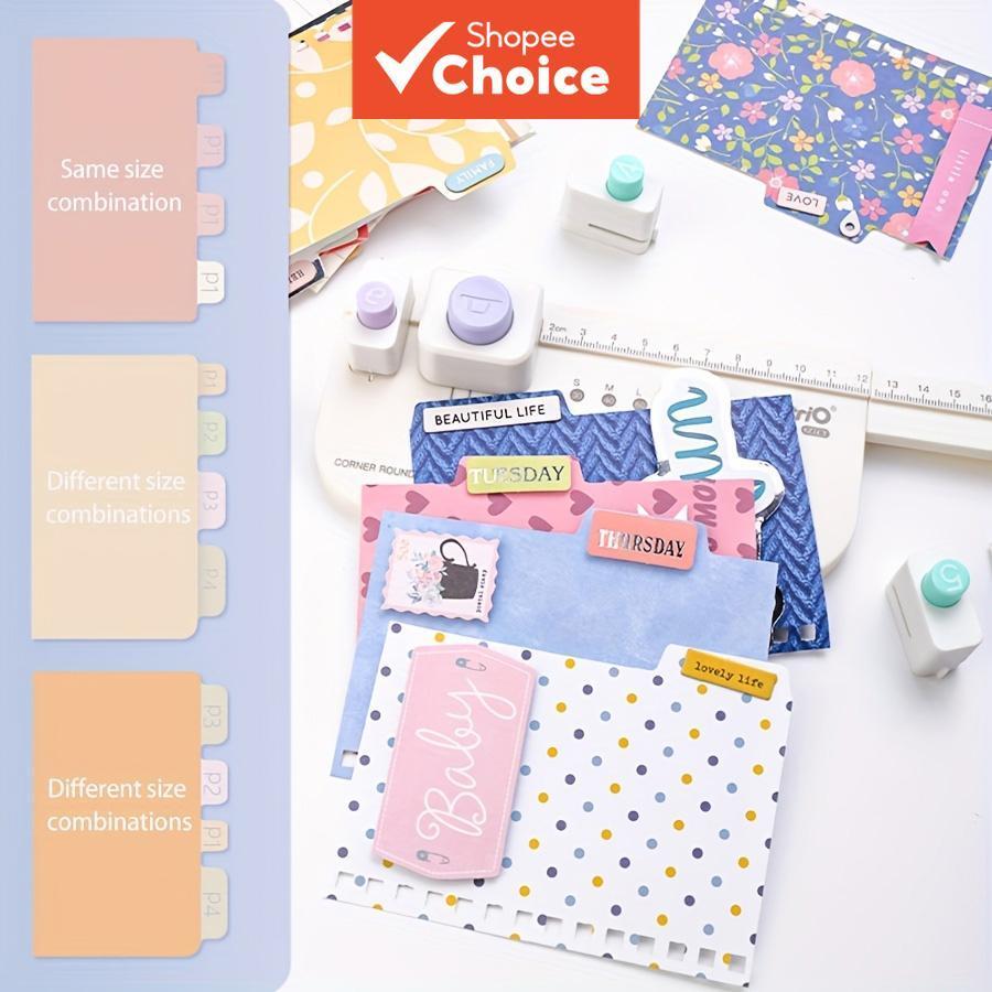 DIY Divider Tabs Kit เครื่องตัดมุม PVC Index Board Punch-Free สมุดภาพสํานักงานโรงเรียน