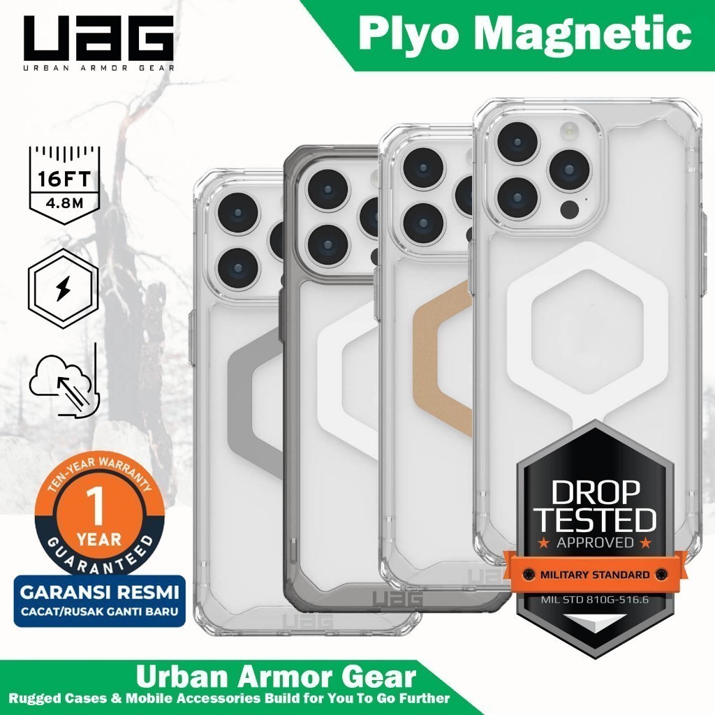 UAG Plyo Pro เคส iPhone 16 15 14 13 12 Pro Max Plus กันกระแทก Clear Magnetic Cover Case