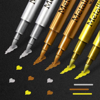 LoomLab Diy โลหะกันน้ําสีถาวร Marker ปากกาทองเงินสี Craftwork เรซิ่นแม่พิมพ์ปากกา Art ภาพวาดอุปกรณ์