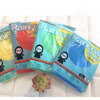 เสื้อกันฝน Raincoat PE แบบหนา มีหมวกแขนจั๊ม เสื้อกันฝนผู้ใหญ่ เนื้อหนา พร้อมส่ง Free size 10-12 ตัว