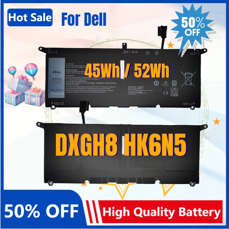 HK6N5 DXGH8 แบตเตอรี่แล็ปท็อปสําหรับ Dell XPS13 9370 9305 9380 Inspiron 5390 5391 7191 7490 Latitude