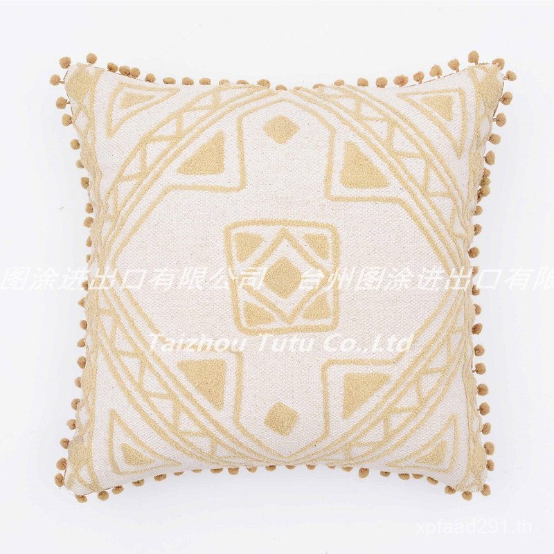 Villa Nordic Soft ตกแต่งห้องนั่งเล่นโซฟาเบาะ ins บ้านนําเข้า Handmade อินเดีย High-End นุ่มตกแต่งปลอ