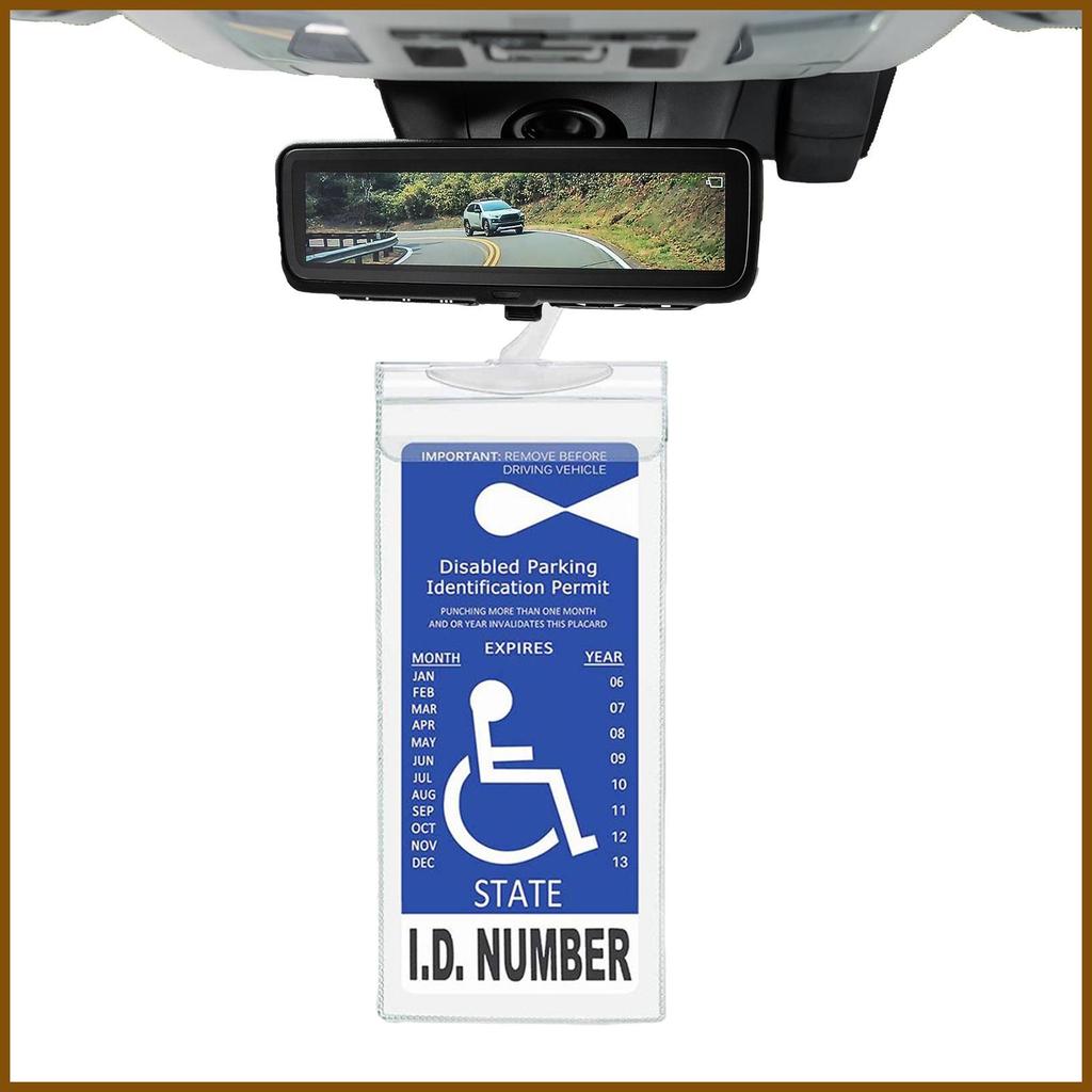 Handiพิการ Placard ผู้ถือรถแขวนสําหรับ Handicap Placard แขนป้องกันป้าย Protector สําหรับด้านหลังดู y