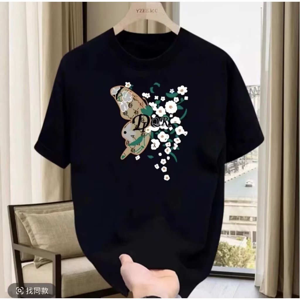 20262025เสื้อยืดแขนสั้นสไตล์ใหม่ผู้ชาย ins Street Wear ยุโรปอเมริกันสไตล์ฮิปฮอปรอบคอ Bottoming เสื้อ