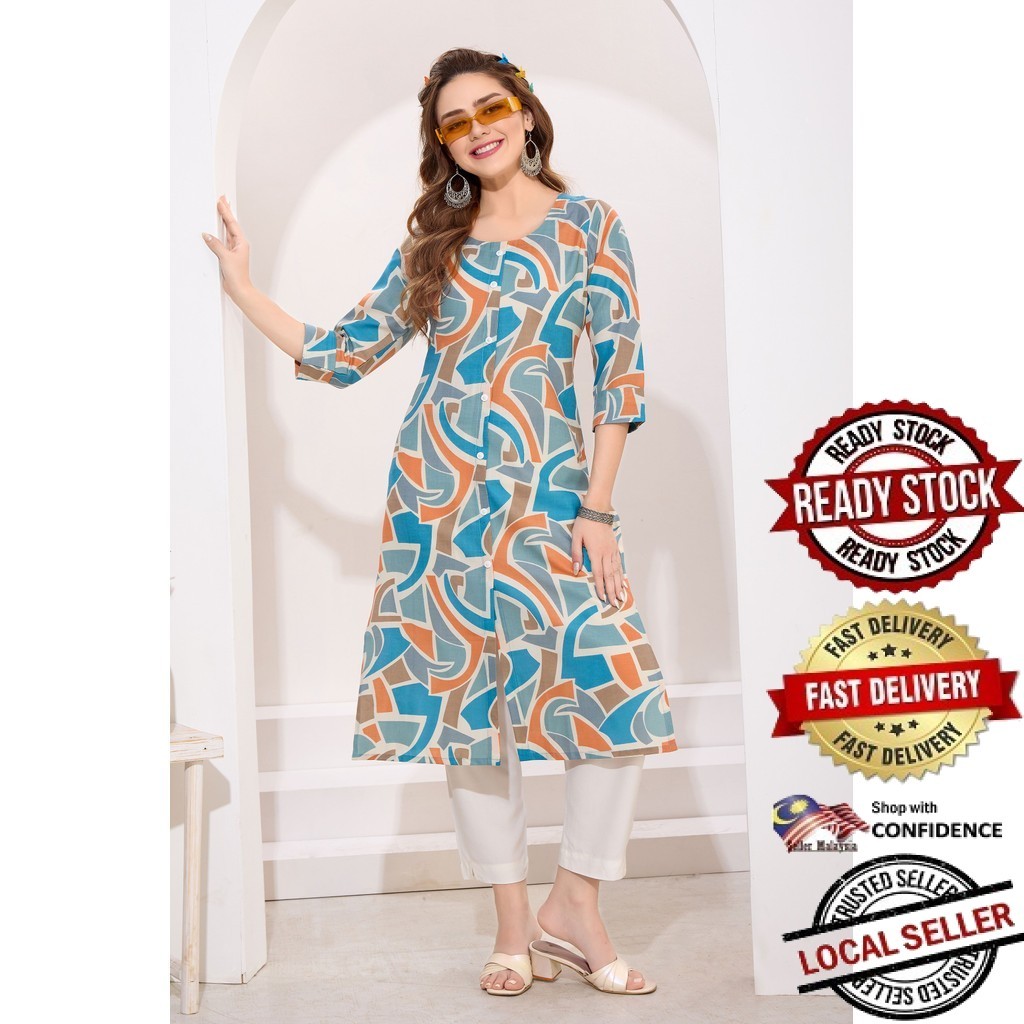 อินเดียKurtiแบบดั้งเดิมDesignerยาวสั้นผู้หญิงKurtis Kurta Tunic Topเสื้อPlus Palazo Saree UD505LNSC