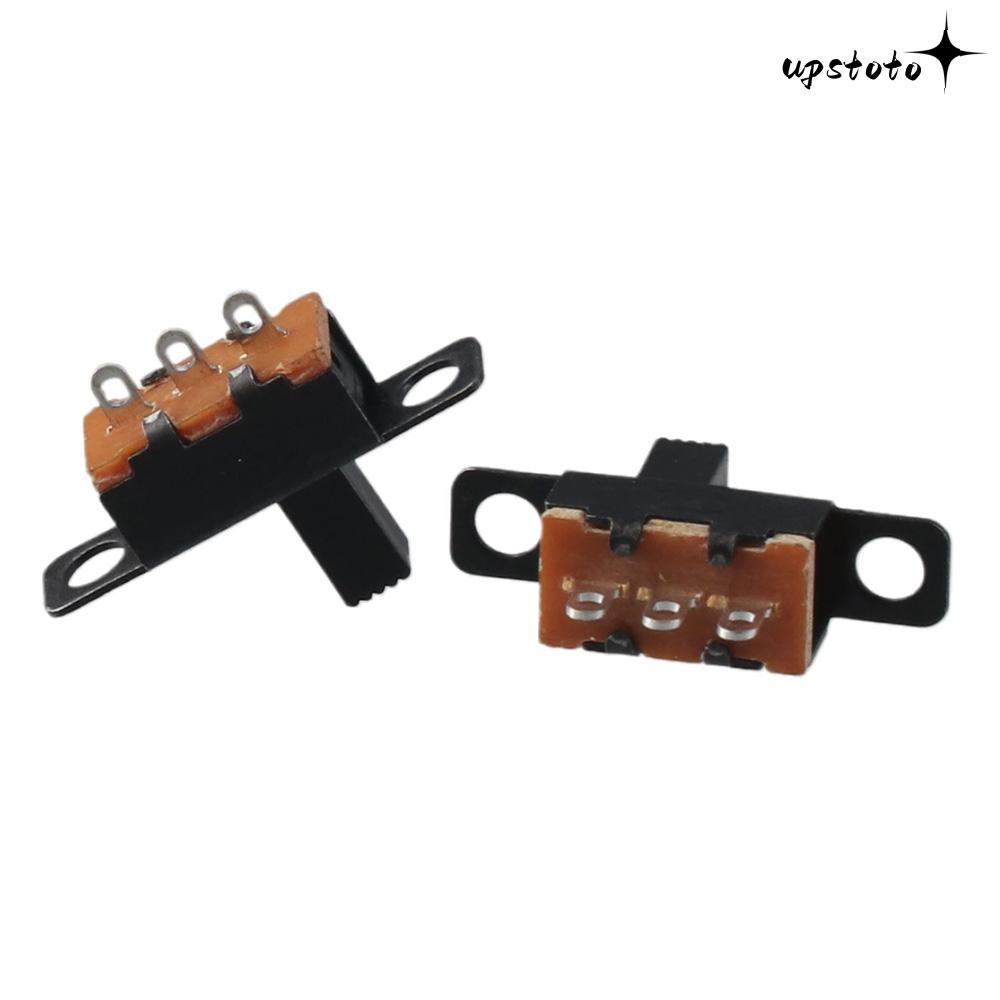 UPSTOTO 8 ชิ้น Micro Mini Toggle Switch, แผง Mount 3 ขา 2 ตําแหน่งสวิตช์สไลด์, DC 50V 0.5A 6 มม.SS12