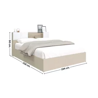 Koncept Furniture เตียงนอน ขนาด 6 ฟุต รุ่น Hollyn สีผ้าครีม (194x218x90 ซม.) แบรนด์ KONCEPT FURNITURE