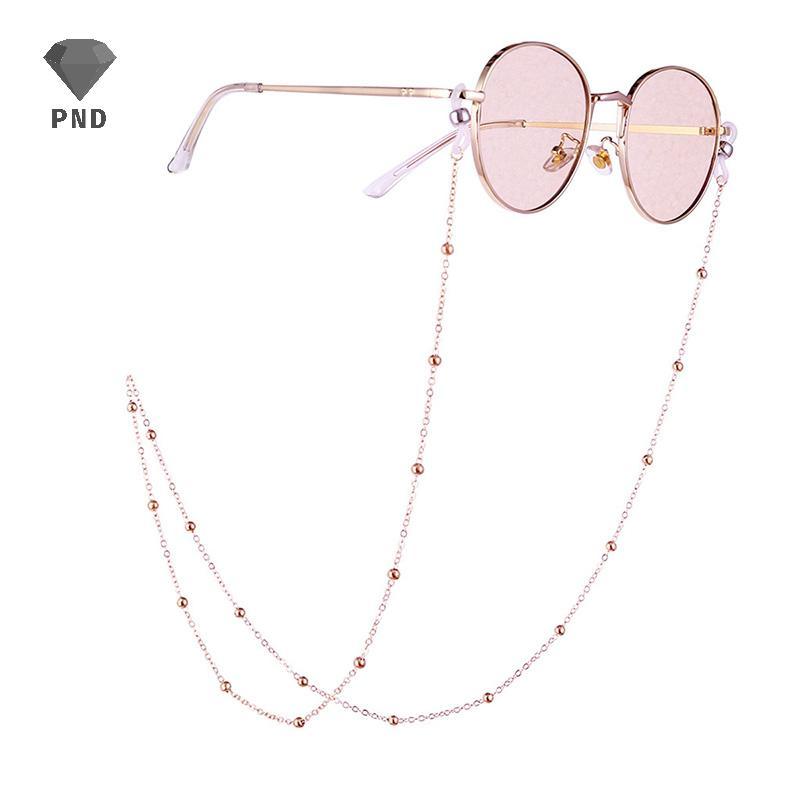 PND ใหม่ผู้หญิงทองแว่นตาแว่นตากันแดดอ่านลูกปัดแว่นตาเชือกคอ raoog