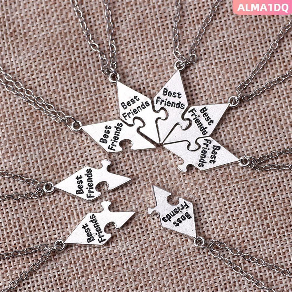ALMA1DQ 8 ชิ้น/เซ็ต Best Friend สร้อยคอเครื่องประดับ Star Choker Charm ปริศนาชิ้น
