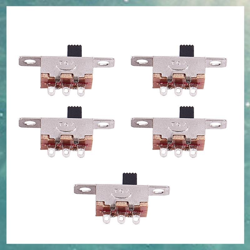 T QLI 5 ชิ้น x เปิด-ปิด 2 ตําแหน่ง SPDT 1P2T แผง Mini Slide Switch Solder Lug SS12F15G3