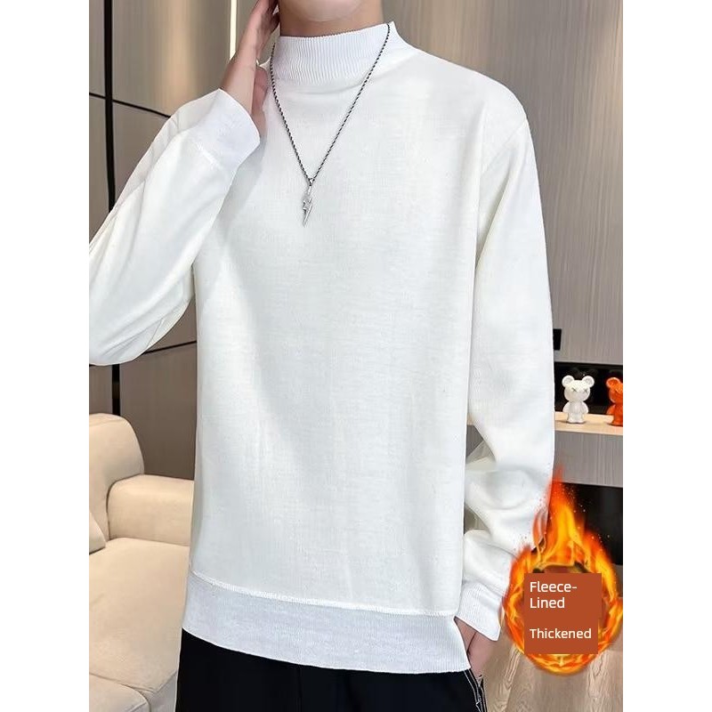 สเวสเตอร์ sweater ผู้ชาย เสื้อสเวตเตอร์คอเต่าครึ่งตัวสำหรับฤดูใบไม้ร่วงและฤดูหนาวเสื้อสเวตเตอร์ขนแกะ