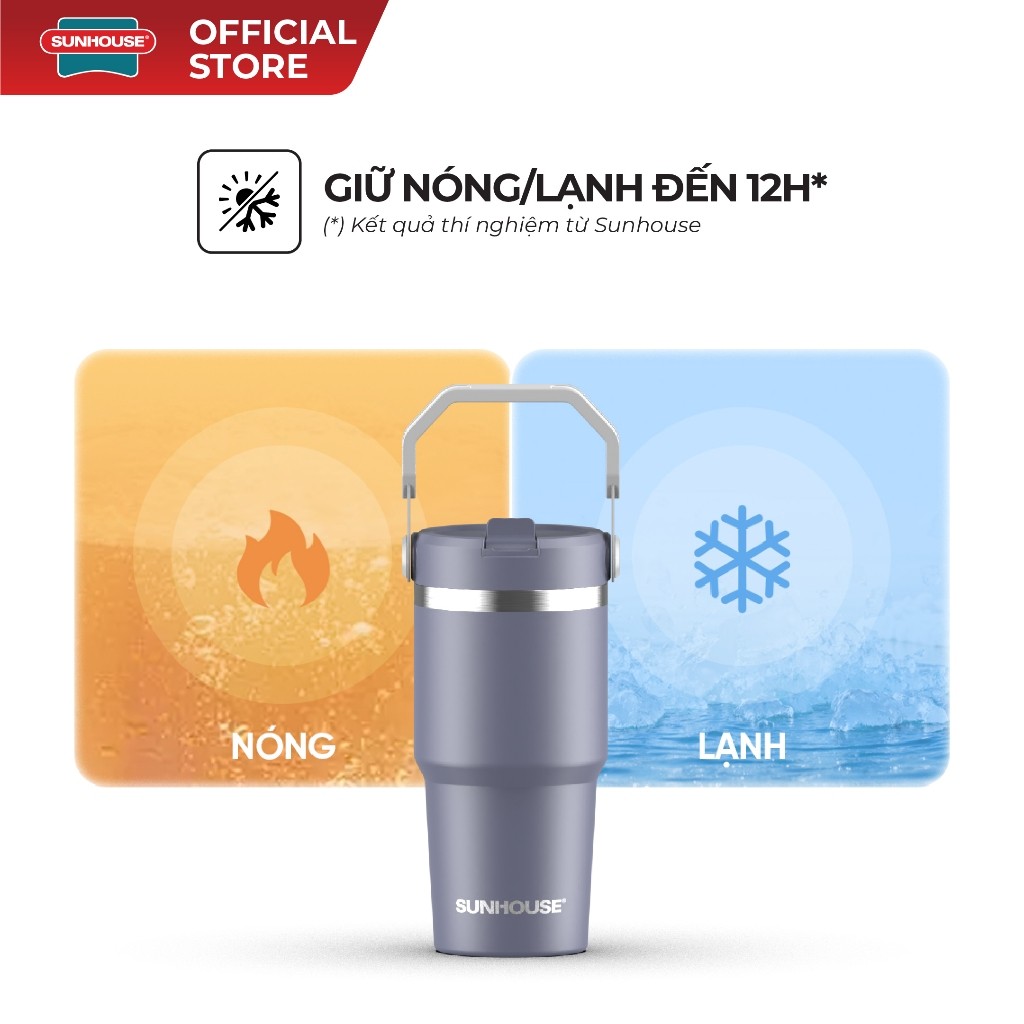 Sunhouse City Drive 900ml Thermos Bottle KS-TU900CP, Safe 304 Stainless Steel -JoyMall