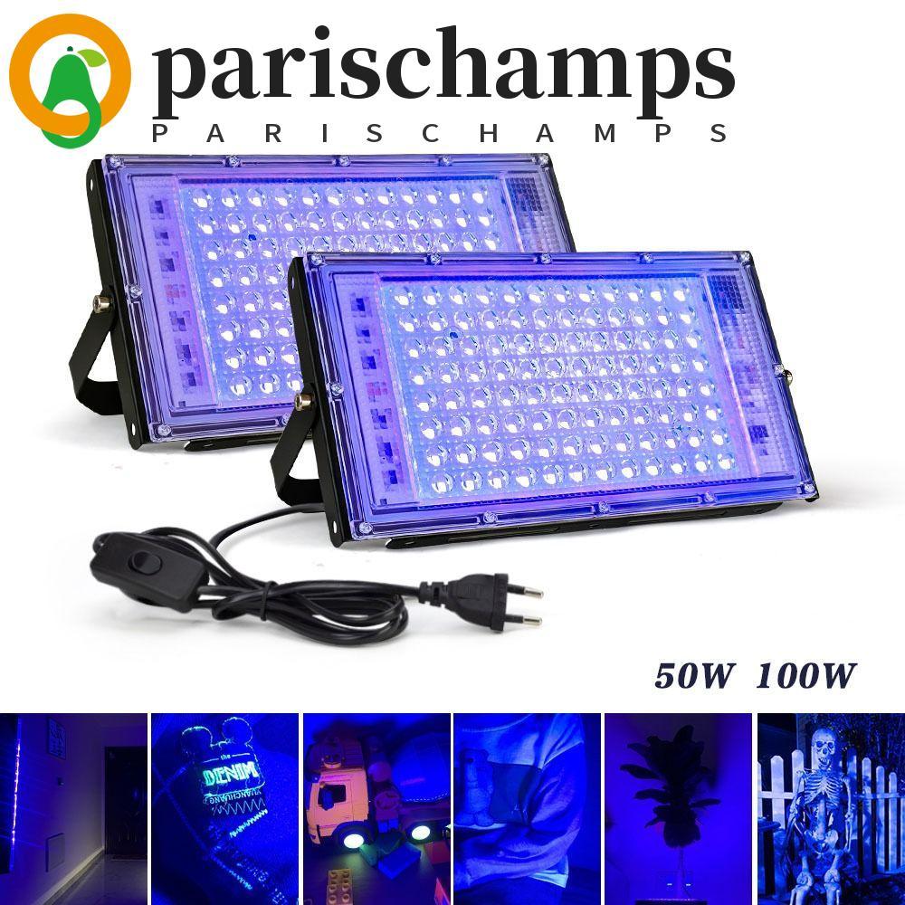 PARISCHAMPS UV Lamp, 50W/100W 120 Glow UV Floodlight, Creative 395nm Effect Light UV Stage Lamp Chri