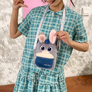 กระเป๋าใบเล็ก กระเป๋า crossbody กระเป๋าสะพายข้างแฟชั่น น่ารัก กระต่ายและจิ้งจอก รูปแบบการ์ตูน