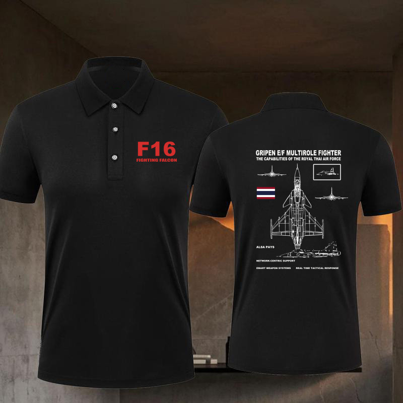 【polo】 เสื้อโปโล ไทยนี้รักสงบ F-16 printed ผ้าCotton มีสองสี ทั้งทรงปกติแล polo shirt ผ้า ใส่ได้ ทั้
