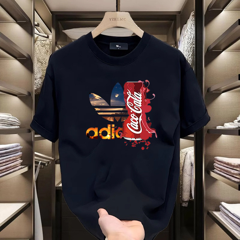 2026NASA Joint Loose Letter พิมพ์เสื้อยืดแขนสั้นผู้ชายยุโรปสไตล์อเมริกัน ins Street Wear Street Heav