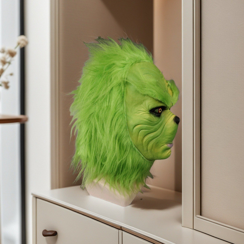 Holy Festival Funny Green Hair Monster Latex พร้อม npc Play COSPLAY Tricky Scare