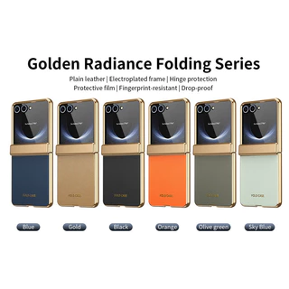 Electroplated กรอบบานพับเคสโทรศัพท์สําหรับ Samsung Galaxy Z Flip 8 Flip 7 Z Flip 6 Z Flip 5 Z Flip 4 over พร้อมฟิล์มนิรภัย