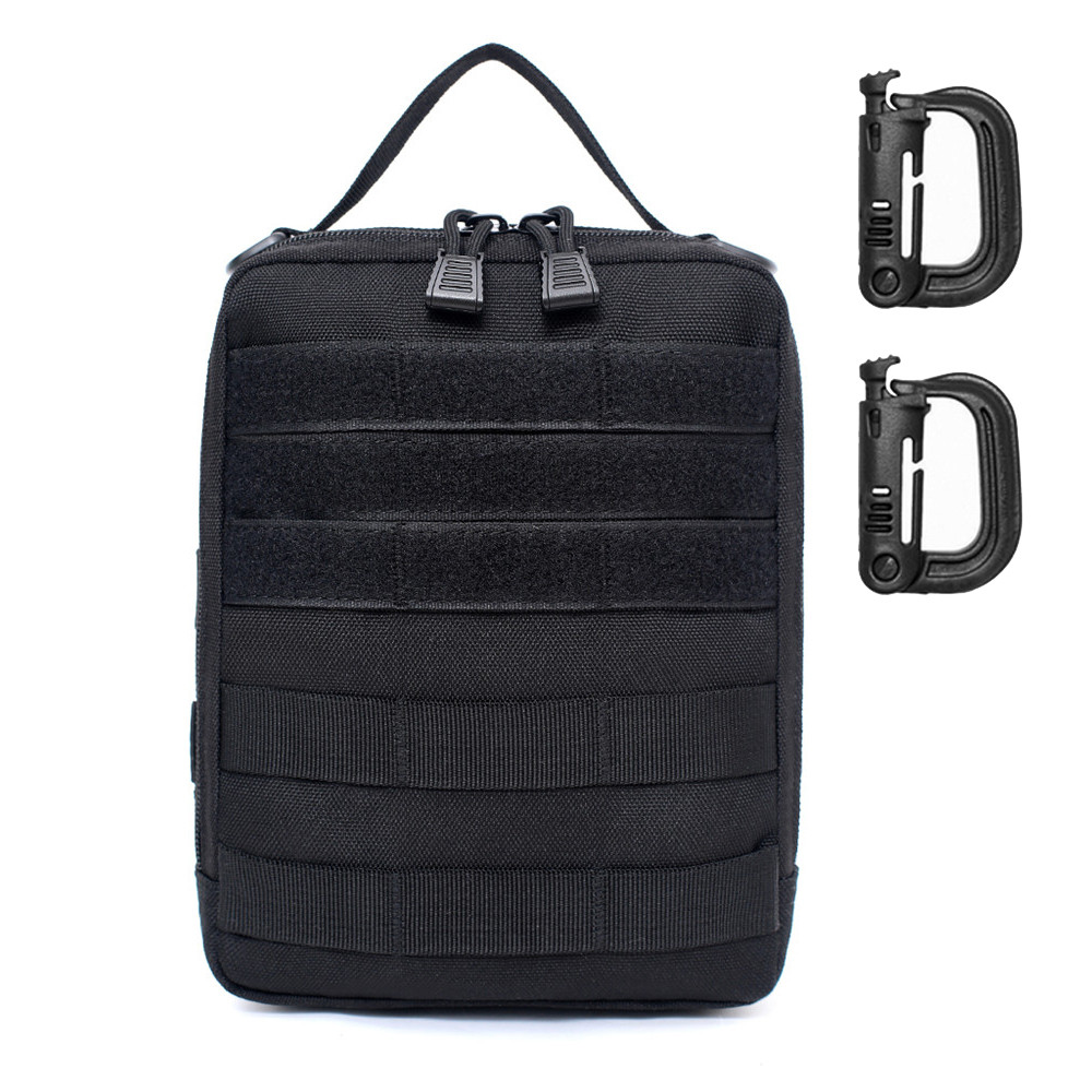 LUC Outdoor Camping MOLLE เสื้อกั๊กมัลติฟังก์ชั่น กันกระแทกด้วยกระเป๋าเก็บของและเครื่องมือฉุกเฉิน