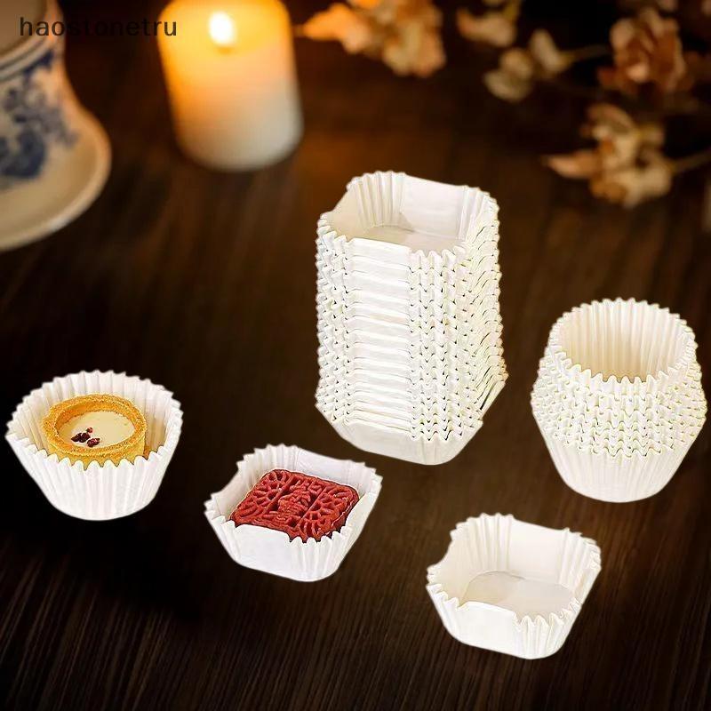 OST 100/250 ชิ้นที่ใส่กระดาษขนมไหว้พระจันทร์กระดาษสี่เหลี่ยมบราวนี่ซับขนาดกลางขนาด 45/50/55/62 มิลลิ