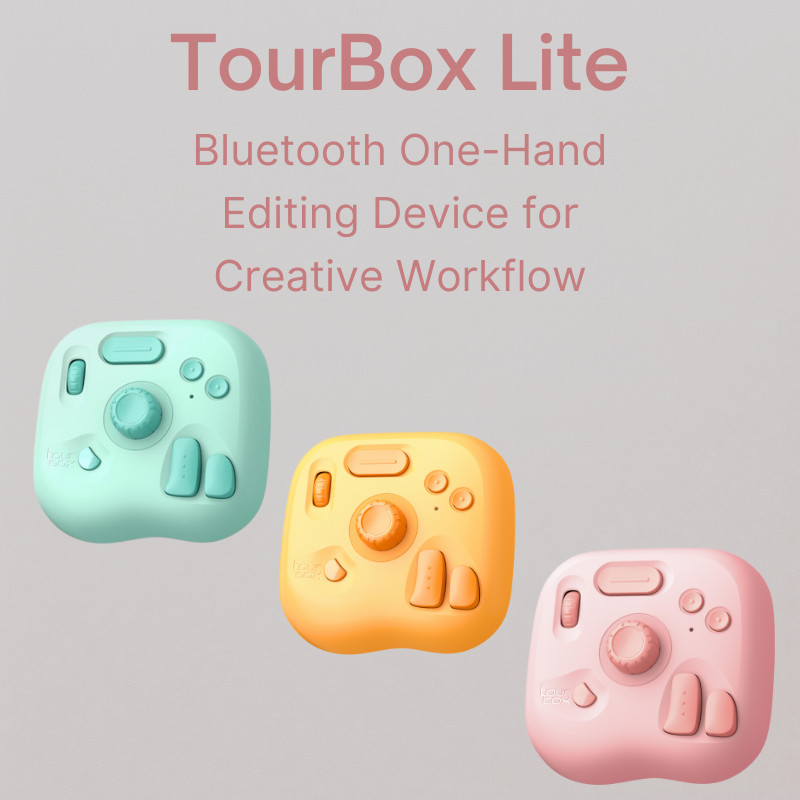 TourBox Lite Entry-Level Bluetooth Left-Hand Device for Creative Workflow - Customizable One-Handed 