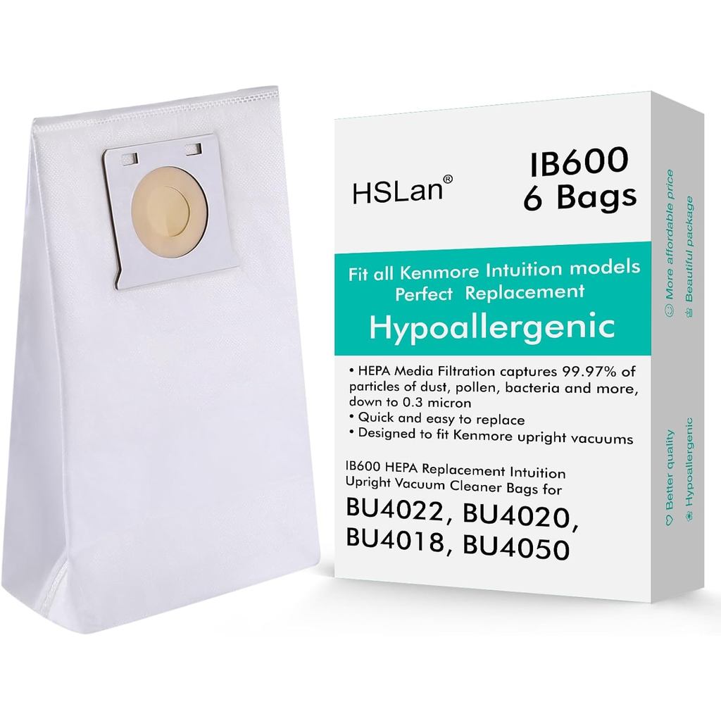Great Replacement Kenmore intuition ถุงสูญญากาศ IB600 HEPA, Hypoallergenic, ใช้กับ Kenmore BU4022, B