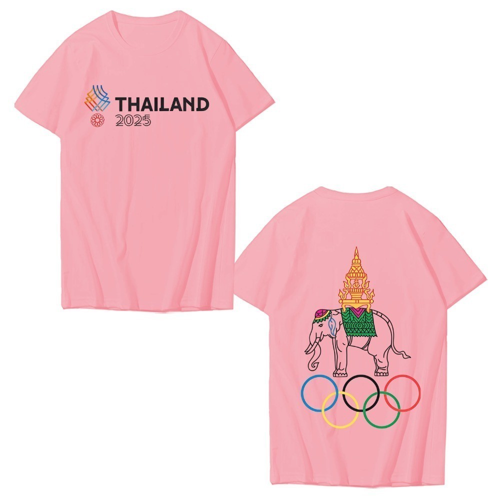 Sea Games Thailand  T-Shirt Sea Games เสื้อยืดแขนสั้นประเทศไทย ไม่ต้องรีด ผ้าคอตตอน