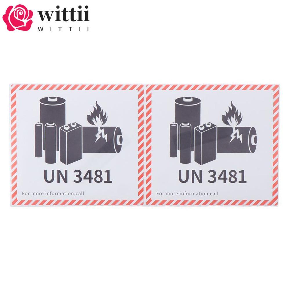 ป้ายแบตเตอรี่ลิเธียมขนส่ง WITTII, 4.7 "x 4.3" แผ่นทองแดงกาวแบตเตอรี่ป้ายไฟ, UN3481 แบตเตอรี่ลิเธียมส