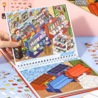 WEI 31 ชิ้น [Super Stocker Series] Immersive 3D Landscape Sticker Collection Book สําหรับ Journal Scrapbooking