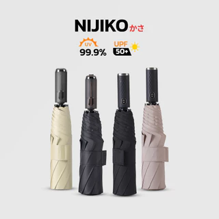 NIJIKO ร่มพับ 3 ตอน ด้ามจับอัตโนมัติ กาง-เก็บได้ในคลิกเดียว ผ้าร่มเมมโมรี่พับเก็บง่าย ไม่ต้องจัดทรงร่มเอง