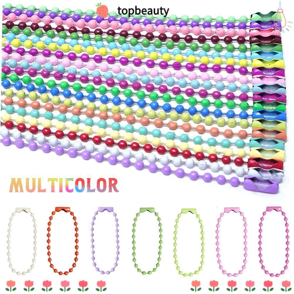 Topbeauty 50/100PCS โซ่ลูกปัด,โลหะ 10 ซม.พวงกุญแจ,ที่มีสีสันตุ๊กตา DIY เครื่องประดับทําพวงกุญแจอุปกรณ์เสริมตุ๊กตา