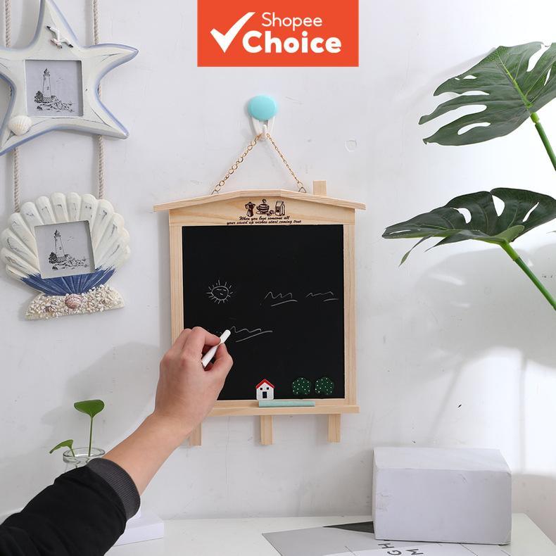 WeiQu Pine Wood House กระดานดําพร้อมขาตั้งกระดานวาดภาพสําหรับเด็ก Wall Mount Chalk Sign 0272 School Home Decor