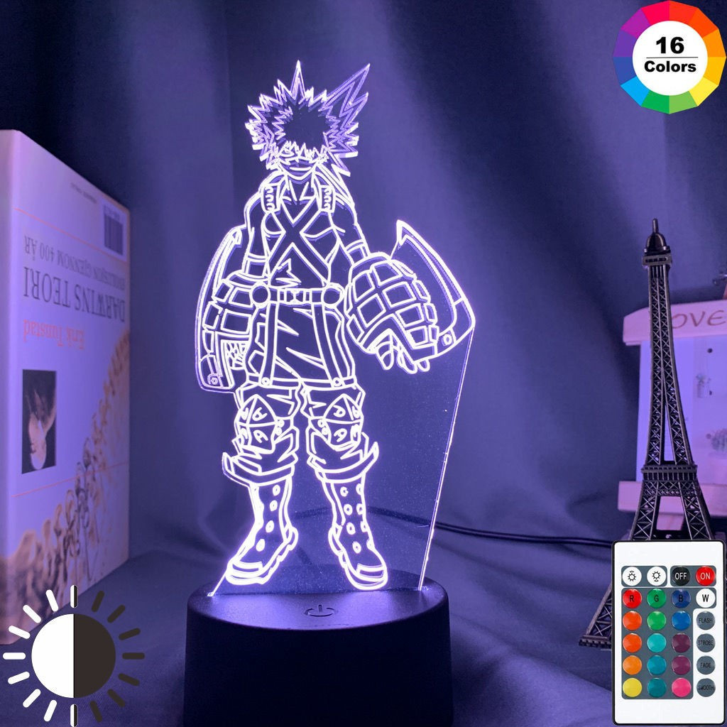 โคมไฟ USB Katsuki Bakugo รูปห้องนอนเด็ก Nightlight Touch Sensor ห้องอะนิเมะ My Hero Academia ของขวัญ