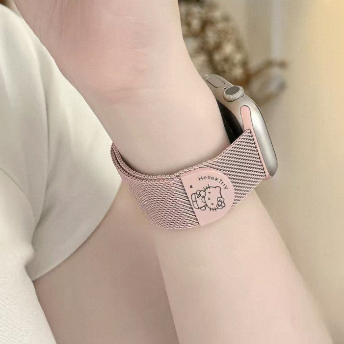 ดอกไม้ เคที สายโลหะเหมาะสําหรับ ฉันดู11/10/9/8/7/6/5/4/3/2/1 สายแม่เหล็กสีชมพูเหมาะสําหรับ ฉันดู49/46/45/44/42/41/40/438มม