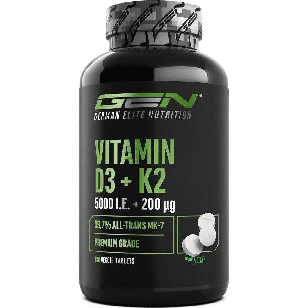 D3 + K2 Depot – 180 เม็ด พร้อม 5000 IU D3 + 200 mcg K2 (MK7) – คุณภาพระดับ: K2VITAL® โดย Kappa – 99.