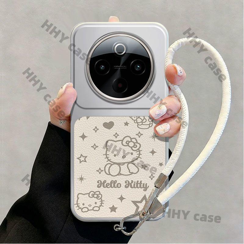 เคส IQOO Z10 5G เคส กรณีพื้นผิวหนังหน้าต่างขนาดใหญ่เหมาะสําหรับ Hello Kitty Star เคสโทรศัพท์ Full Hello Kitty ฝาครอบ HHY กรณี