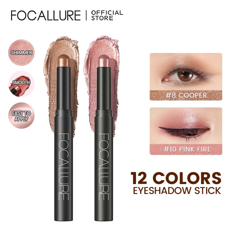 FOCALLURE Matte Shimmer Eyeshadow Pencil - 12 สี