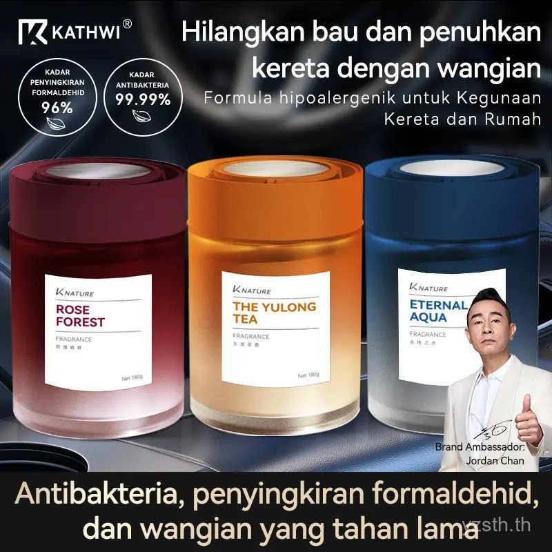 KATHWI K-nature Pewangi Kereta, Hutan Mawar, Teh Yu Long, Balsem Air Abadi, haruman yang tahan lama dan menyenangkan, pewangi kereta mewah terkini 180g
