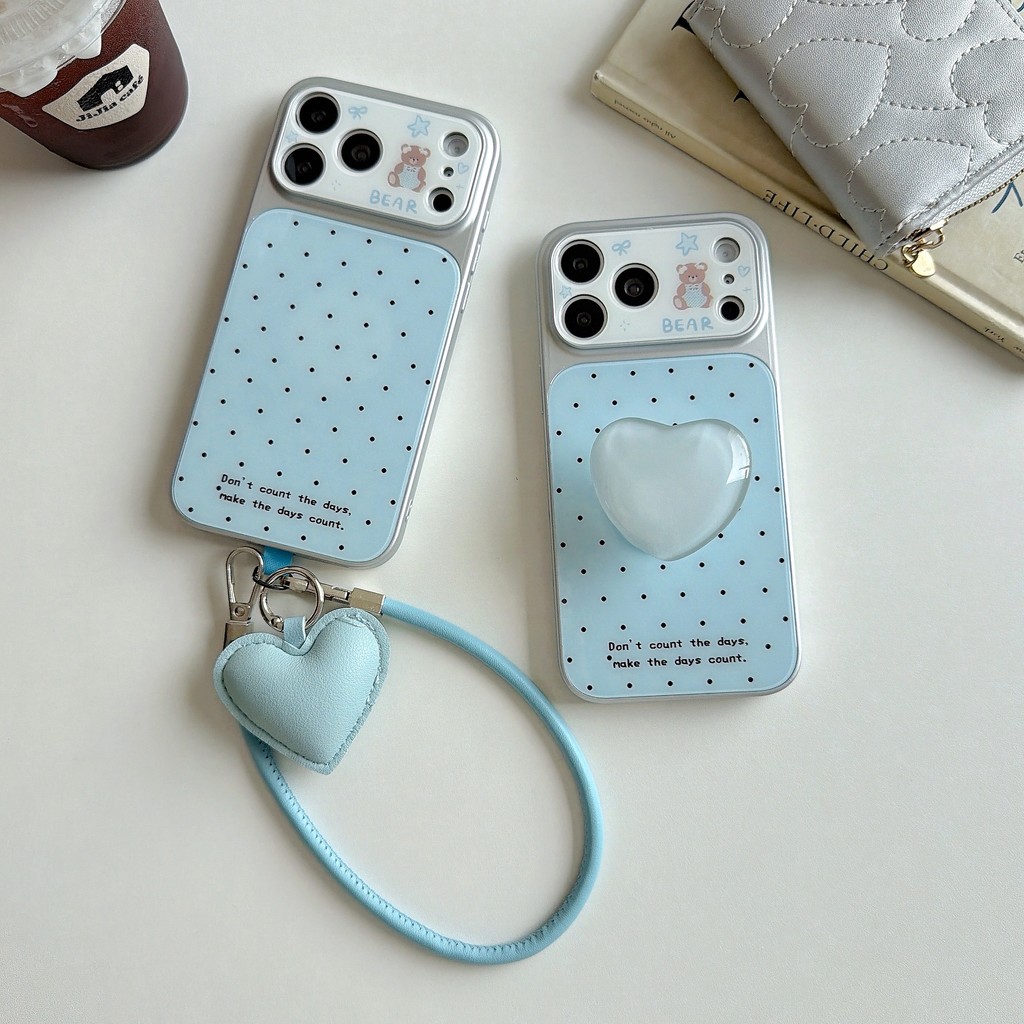 หมีน้อยที่มีลายจุดเคสโทรศัพท์สําหรับ ไอโฟน 17 มือโปร สูงสุด 17 16 15 14 13 12 11 กันกระแทกป้องกันปลอก