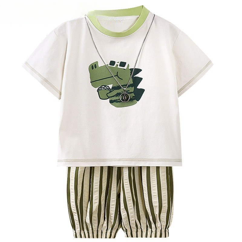 KIDSZONE ชุดเซ็ท 2 ชิ้นเด็ก เสื้อ+กางเกง เอวยางยืด รุ่น ATZ19