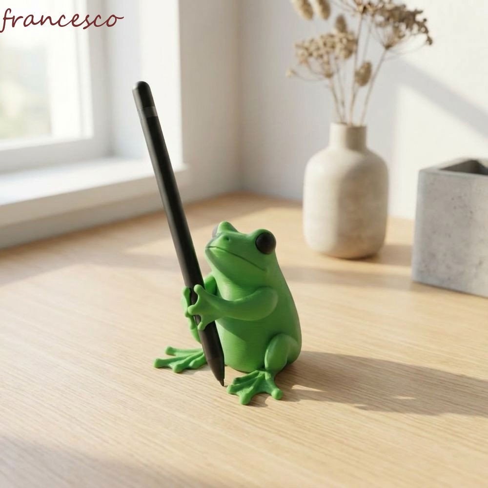 FRANCESCO ที่ใส่ปากการูปกบ,ที่ไม่ซ้ํากัน 3D พิมพ์แปลกกบปากกา,การจัดเก็บข้อมูลผู้ถือตลกพลาสติกโต๊ะ Organizer ตกแต่งบ้าน