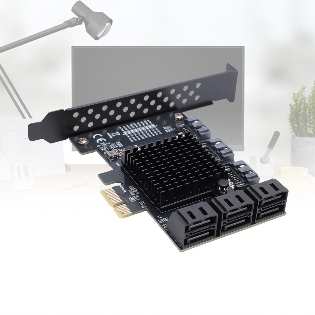 Alwaysonline Sanpyl PCIE 1X อินเทอร์เฟซ 9 พอร์ต SATA3.0 การ์ดขยาย SSD PCIE3.0 GEN3 6Gbps อะแดปเตอร์ส