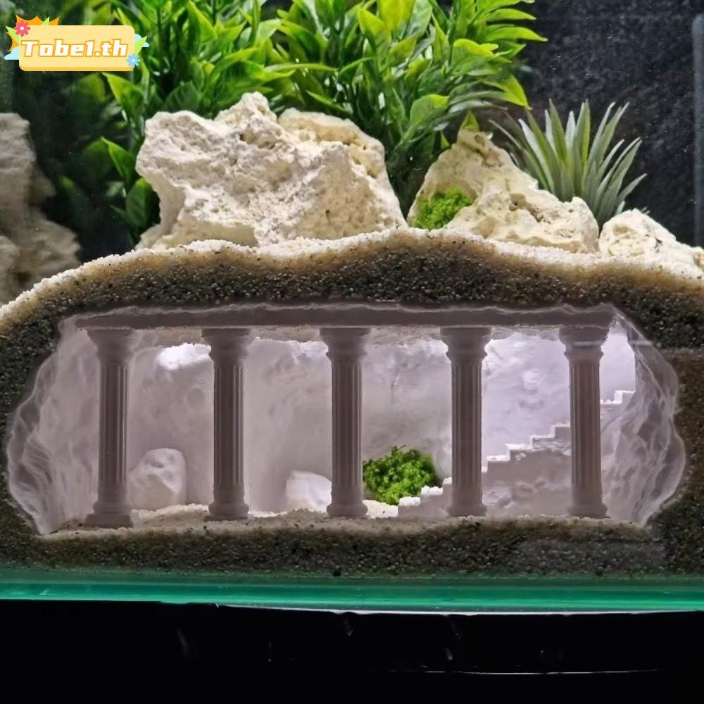 TOBE1 ถ้ําตู้ปลา, รูปร่างถ้ําการพิมพ์ Aquascaping Decor, ปลอดภัย Hiding House ประดิษฐ์คอลัมน์โรมัน Aquarium Decor