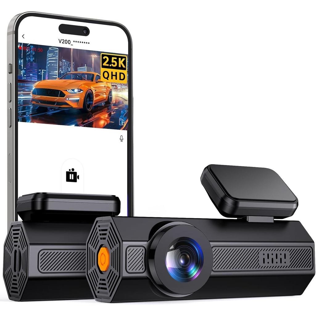 Dash Cam 2.5K Dash กล้องสําหรับรถยนต์ V200 WiFi Dash Cam ด้านหน้าไร้สาย Dashcam พร้อม App WDR Night 