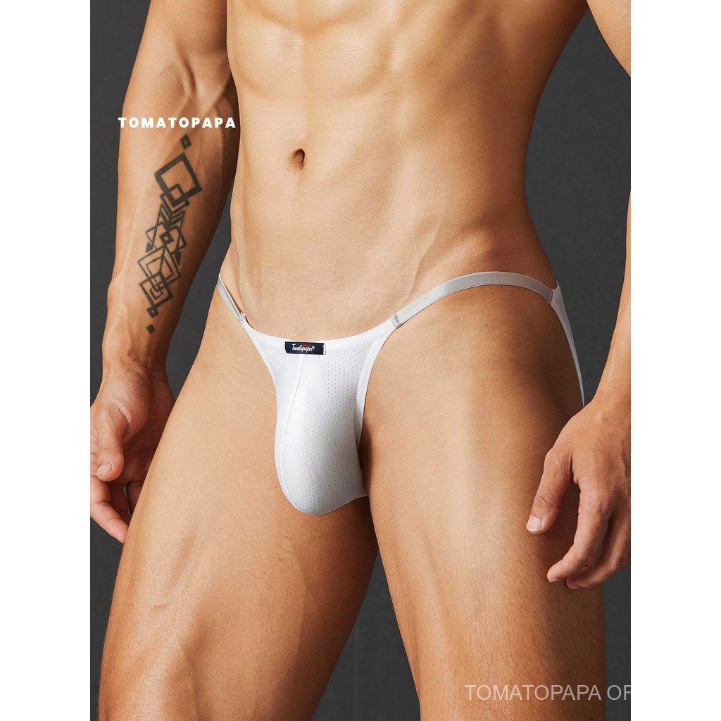 กางเกงในชายแบบต่ำเอว มีเข็มขัดบางและตาข่ายระบายอากาศ เซ็กซี่สำหรับกีฬาและแฟชั่น