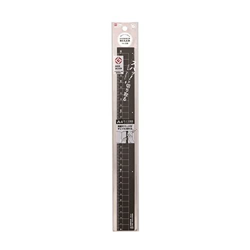 Kutsuwa Ruler Aluminum Ruler 30cm Black XS04BK