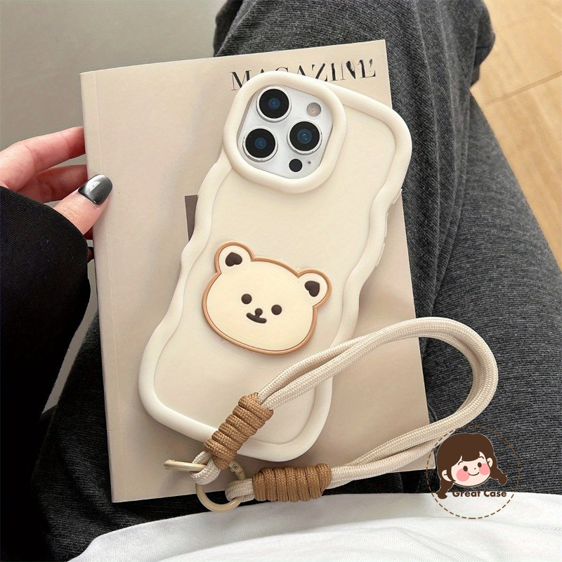 3D Wave Matte Bearเคสโทรศัพท์สําหรับRealme 14X 13 12 11 Pro Plus NFC 12X 11X 10 9i 9 8 7i Global 6i 