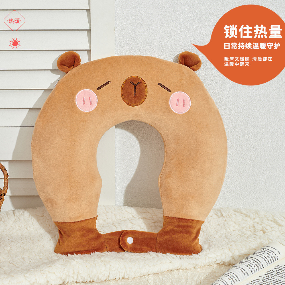 กระติกน้ําร้อน U-Shaped Cervical Spine Hot Pack น้ําบรรจุไหล่คอหัว Warm Baby ระเบิดหนา Halter คอ Bib